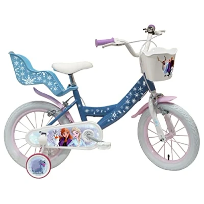 Image de Vélo ATLAS 14&#039;&#039; Fille Enfant Reine des neiges/Frozen, Bleu et Blanc