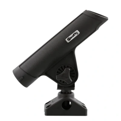 Image de Porte canne Scotty Rodmaster II Rod Holder Black W/ 0241 Side / Deck Mount Support bateau