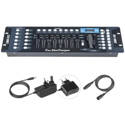 Image de Controleur Dmx 512 Console 192 Canaux, Table 192CH Dmx512 Light Controller Dmx, Panneau de Commande avec Cable Eclairage pour l&#039;édition du Programme la Scène d&#039;éclairage