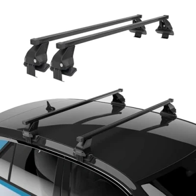 Image de Barres Transversales Menabo Compatible avec Citroen C4 Spacetourer 2018 2024 Noir