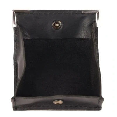 Image de Benthill Porte Monnaie en Cuir Mini avec Petite Caisse Boîte viennoise véritable Slim Wallet Mince Monnaies Portefeuille, Color:Noir