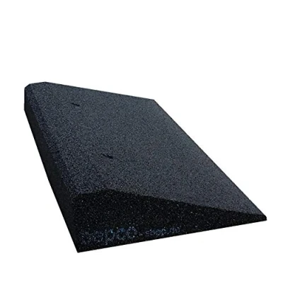 Image de bepco Rampe de trottoir, l x H : 50 25 4 cm, en caoutchouc (noire), avec rondelles fixation