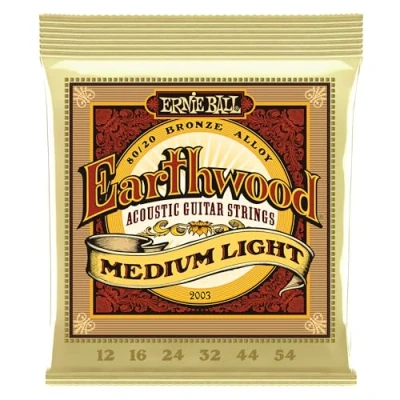 Image de Ernie Ball Earthwood 2003 Lot de 2 cordes pour guitare acoustique Taille moyenne 12 54