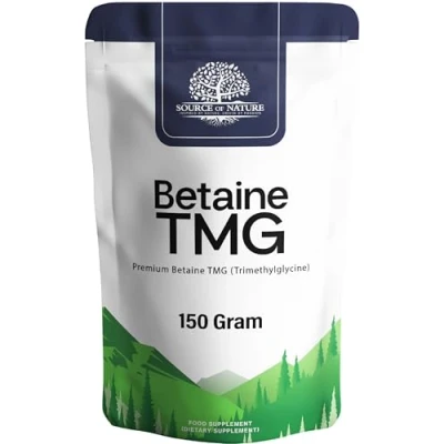 Image de Source of Nature® Bétaïne Anhydre TMG en Poudre 150 g Complément 100% pur Triméthylglycine avec cuillère doseuse Vegan, Sans Gluten, Additifs