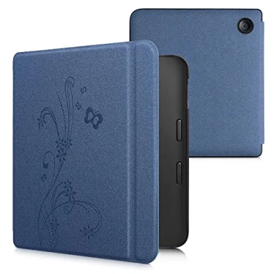 Image de kwmobile Étui Compatible avec Kobo Libra 2 Coque à Rabat magnétique Tablette eReader Similicuir Bleu foncé