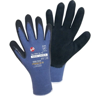 Image de L+D 14901 11 Gant de protection noir, Bleu Coton, Ventilateur débrayable