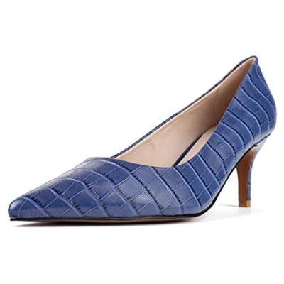 Image de L37 HANDMADE SHOES Femme Effet Final Escarpins, Bleu, 35 EU