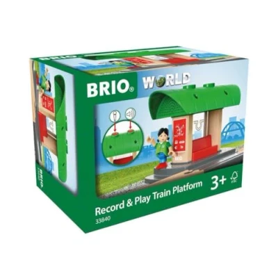 Image de Brio World 33840 Gare à Enregistreur vocal Accessoire pour circuit de train en bois Fonction sonore Figurine incluse Jouet garçons et filles dès 3 ans