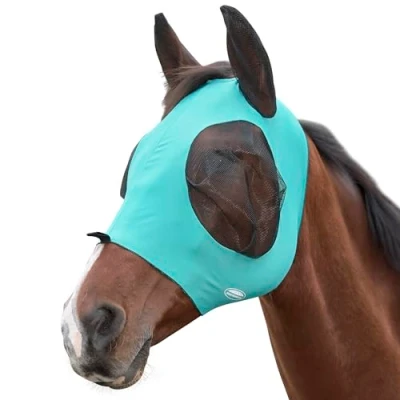 Image de Weatherbeeta Masque Anti Mouches Deluxe Stretch Bug avec Oreilles Noir Cob