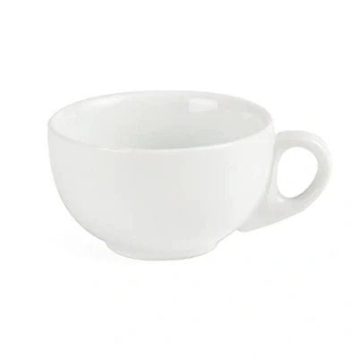 Image de Olympia Whiteware Tasses à Cappuccino en Porcelaine Blanche 284ml Entièrement Vitrifiée et Bords Roulés Résistantes Chaleur Paquet de 12