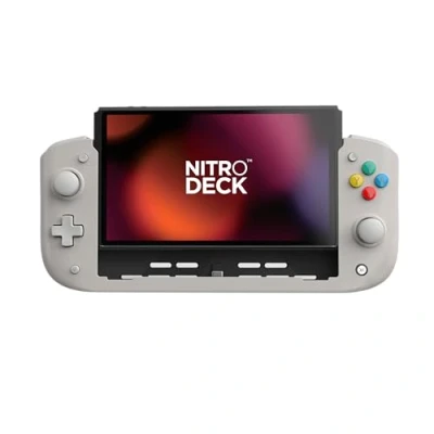 Image de CRKD Nitro Deck Professional Handheld Controller with Zero Stick Drift for Nintendo Switch and OLED (PAL Grey Nostalgia Collection)