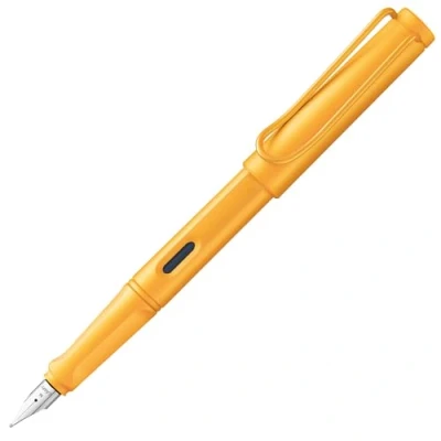 Image de Lamy safari Mango Stylo plume, avec poignée ergonomique et plume en acier poli d&#039;une largeur de trait EF, plastique ASA robuste, cartouche d&#039;encre T 10 bleue, pour droitier