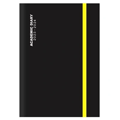 Image de G4GADGET Agenda scolaire 2023 2024 A4 noir 1 jour par page avec un et une élégante reliure noire élastique