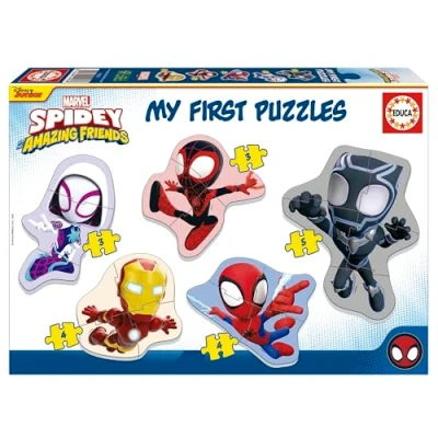 Image de Educa Mes Premiers Puzzles Spidey Ensemble de 5 bébé progressif 3 à pièces pour Apprendre avec différents Niveaux difficulté. Recommandé 24 Mois (19952)