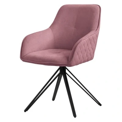 Image de ML Design chaise de salle à manger pivotante en textile tissé vieux rose salon 360 fauteuil ergonomique