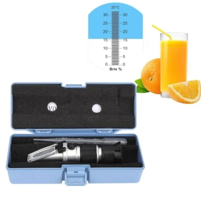 Image de Réfractomètre de Sucre，Sucré Brix Réfractométre 0 90% Range pour Tester la teneur en Sucre dans du Jus，testeur Compensation automatique température