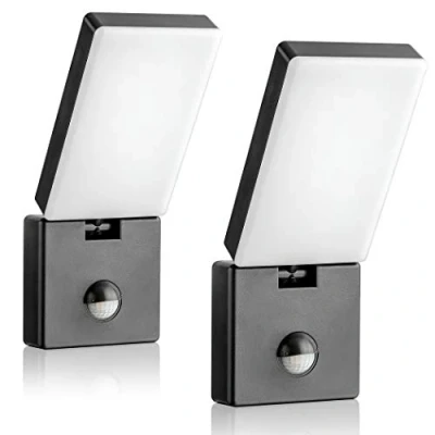 Image de SEBSON LED Luminaire Exterieur avec Detecteur de Mouvement 9m/140 Lot 2 Eclairage Anthracite 15W 900lm 5800K IP65 Applique Murale Rotatif