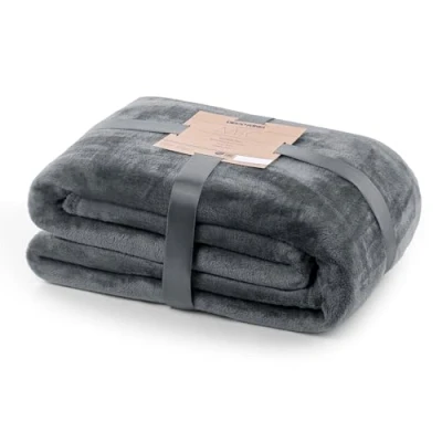 Image de DecoKing Couverture 70 x 150 cm Plaid Microfibre Polaire Doux Câlin Anthrazite Mic