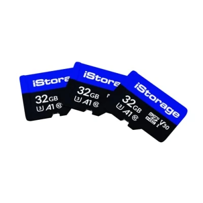 Image de 3 Pack iStorage microSD Card 32GB, Encrypt Data stored on Cards Using datAshur SD USB Flash Drive, Compatible with Drives Only