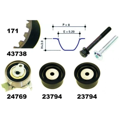 Image de MAPCO 23738 Kit de distribution 171 OPEL: Frontera B SUV, Vectra Berline, Antara, CHEVROLET: Captiva