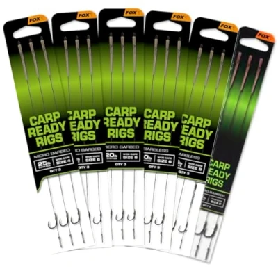 Image de Fox Carp Ready Rigs Wide Gape Sans ardillon 8 (20lb) 20cm (3 pcs) Bas de ligne carpe
