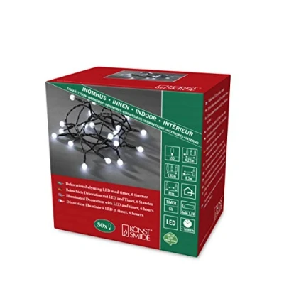 Image de Konstsmide 1492 207 Guirlande Lumineuse avec Globes à LED, Plastique/,, 3 W, Blanc