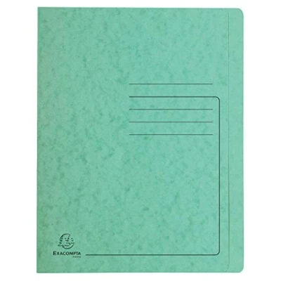 Image de Exacompta Réf. 39993E 1 chemise à lamelle imprimée Iderama en carte lustrée 355 g/m² certifiée FSC dimensions 24 x 32 cm pour documents format A4 couleur vert