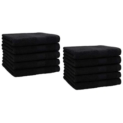 Image de Betz Premium Set de 10 Serviettes d‘invités Ensemble pour Visage et Mains Lot essuie 30 x 50cm Color Noir