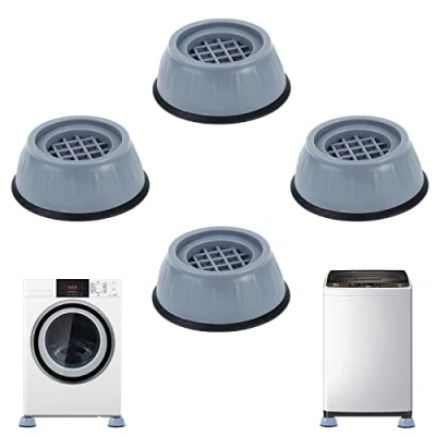 Image de 4 Pièces Tapis Anti Vibration pour Machine à Laver, Pieds de Laver en Caoutchouc, Coussinets Tampons Pied