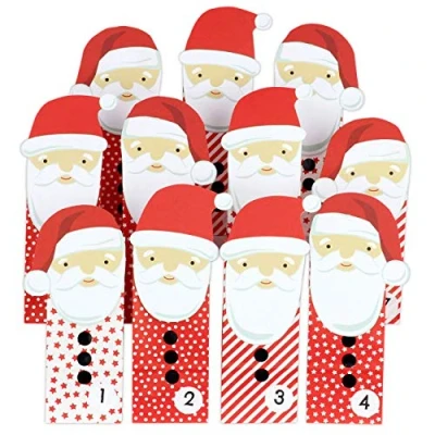 Image de Papierdrachen Calendrier de l&#039;Avent DIY à remplir Père Noël perforé avec 24 Sacs en Papier Rouge soi même et Faire 2021 pour Les Enfants