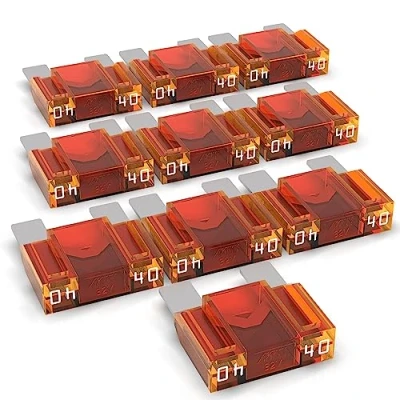 Image de AUPROTEC fusible à lame Maxi 20 80A, enfichable d&#039;automobile, choix : 40A ampères, orange, 10 pièces