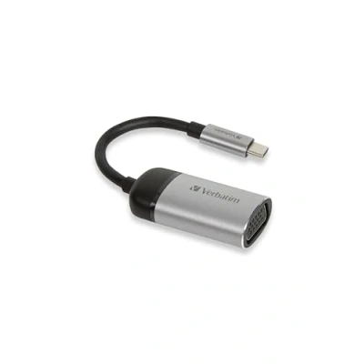 Image de Verbatim 49145 câble vidéo et adaptateur 0,01 m USB Type C VGA (D Sub) Noir, Argent Neuf