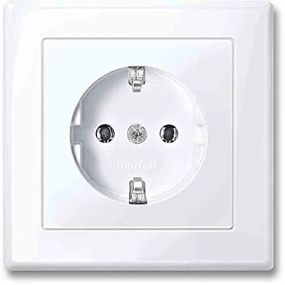 Image de Merten MEG23011425 Prise Schuko avec plaque de commande complète, fiche10. M SMART, blanc brillant