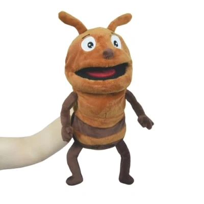 Image de lilizzhoumax Jouets en Peluche Fourmi Marionnette à Main Simulation Jouet Poupée Réaliste Jeu de rôle Mignon éducatifs interactifs pour Enfants, Animaux Insecte