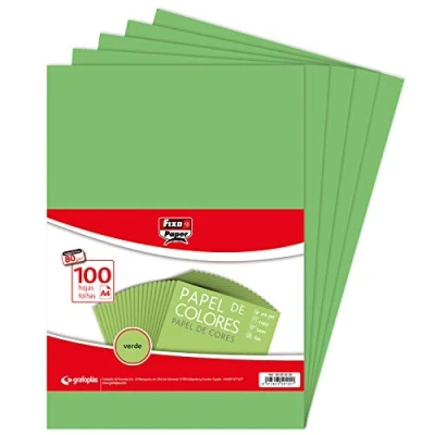 Image de Fixo Paper 65009220 Paquet de 100 Feuilles 80 g, Papier, Vert, A4, Set Pièces