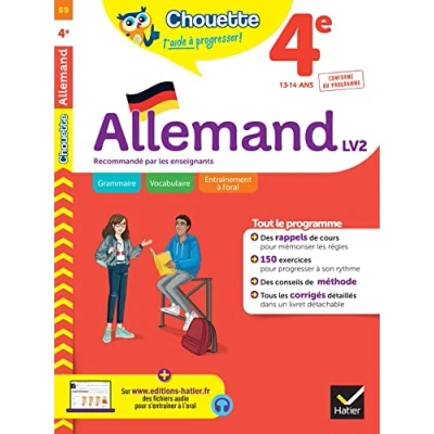 Image de Chouette Allemand 4e LV2 (A1+, A2): cahier de révision et d&#039;entraînement recommandé par les enseignants