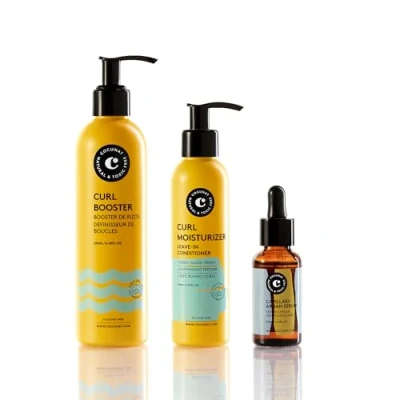 Image de COCUNAT Plan Boucles Lumineuses Moisturizer Leave In + Curl Booster Sérum à l&#039;Huile d&#039;Argan Méthode Curly Hydrate Démêle Nourrit Élimine les Frisottis 250ml+150ml 30ml
