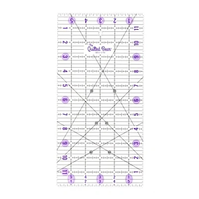 Image de The Quilted Bear Règle de matelassage en acrylique transparent antidérapant pour patchwork, couture et patchwork avec lignes noires transparentes angles 30, 45 60 degrés (15,2 x 30,5 cm)