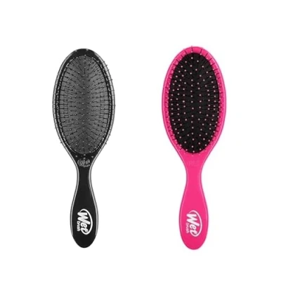 Image de Wetbrush Original Detangler With Ultra Sift Intelliflex Bristles to Gently Separate Knots Ease, Does Not Rip Hair, For All Hair Types, Pink &amp; Black BUNDLE