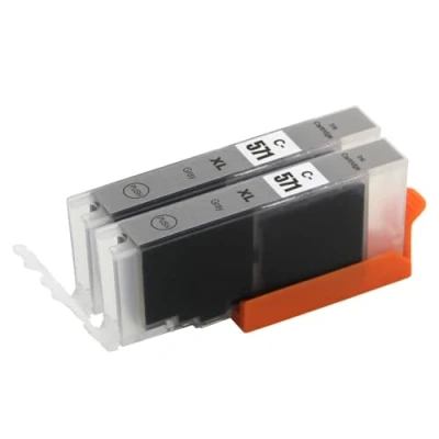 Image de Go Inks 2 Cartouches d&#039;encre Gris pour remplacer CLI 571GY Compatible/Non OEM PIXMA Imprimantes