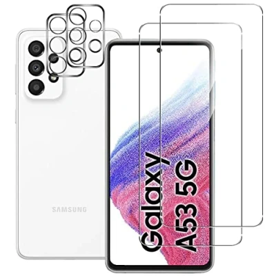 Image de Pour Samsung Galaxy A53 5G NOVAGO lot de 4 Film verre trempé protection écran et objectif arrière [2 + 2 objectif]
