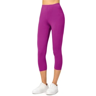Image de Merry Style Leggings Femme 3/4 Confortable Viscose Pantacourt Tenue Sport Short Cycliste MS10 144 (Fuchsia, XS)
