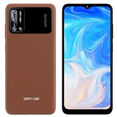 Image de DOOGEE N40 Pro Android 11 Smartphone Débloqué, Octa Core 6Go+128Go, 6,52 &#039;&#039; HD+ Telephone Portable, Batterie 6380mAh, Caméra Quatre 20MP, Frontale 19MP, Empreinte Digitale Dual SIM GPS Brun