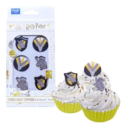 Image de PME Harry Potter Set de 6 Toppers Cupcakes Comestibles, Poufsouffle/Hufflepuff