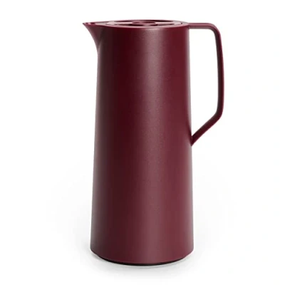 Image de Emsa Motiva Pichet isotherme 1 L, Bouchon vis, Fermeture Quick Press, à rétention de chaleur, Boissons chaudes 12h, froides 24h, Ampoule verre, Fabriqué en Allemagne, Bordeaux N4170200