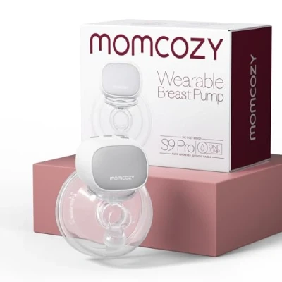 Image de Momcozy S9 Pro Tire Lait Electrique Actualisé, Mains Libres Avec Batterie à Longue Durée et écran LED, Portable 2 Modes 9 Niveaux 24mm (Gris, 1 Pack)