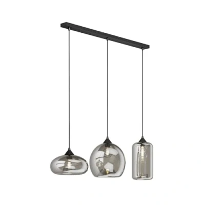 Image de Lindby Suspension Marla à intensité variable (Moderne) en Gris Métal e. a. pour Salon &amp; Salle manger (à 3 lampes, E27), Luminaire, Lampe Plafond, Luminaire Plafonnier, Suspendue