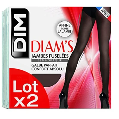 Image de DIM Collant Femme Diam&#039;s Jambes Fuselées x2, Noir, M