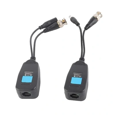 Image de Zerone Transceiver de Puissance vidéo balun coaxial BNC Passif 1 Paire vers connecteur RJ45 pour signaux HD CVI, TVI, AHD