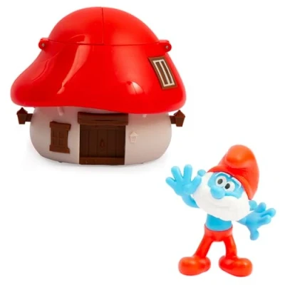 Image de Les Schtroumpfs, 1 Maison Champignon avec Figurine 5,5 cm, Surprise, modèles aléatoires, Jouets pour Enfants à partir de 3 Ans, PUF13, Bleu